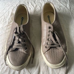 Superga 39.5 embossed sneakers, VGUC